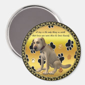 Aimant Adorable dog sitting with a cute fun quote (Recto/Verso)