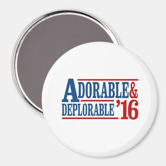 Aimant Adorable et déplorable 2016 - blanc — Élection 2 (Recto/Verso)