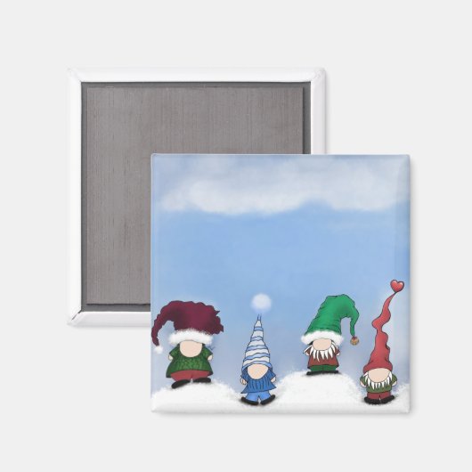 Aimant Adorable Gnome Posse (Recto/Verso)