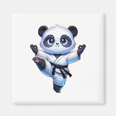 Aimant Adorable Karate Panda Crane Kick Pose (Devant)