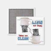 Aimant Adorable Kitten Dans Une Coupe Lave-Vaisselle Magn (Recto/Verso)