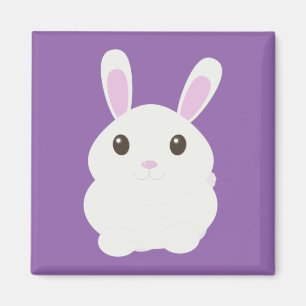Aimant Adorable Lapin Blanc