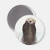 Aimant Adorable Otter souriant dans le lac (Recto/Verso)