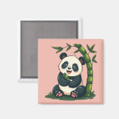 Aimant Adorable Panda Accrocher Bamboo Cute Cartoon Art (Recto/Verso)
