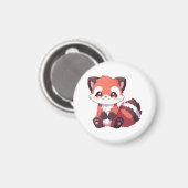 Aimant adorable panda rouge (Recto/Verso)