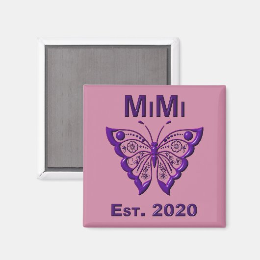 Aimant Adorable Papillon Mimi "Est 2020" (Recto/Verso)