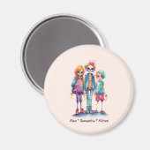 Aimant Adorable Pastel Zombie Trio - Joli Halloween (Recto/Verso)