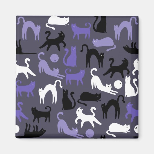 Aimant Adorable Yoga mignon Pots de chat (Devant)