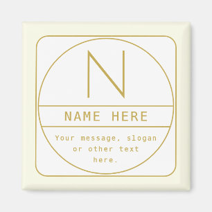 Aimant Adresse de retour moderne & monogramme Brun roui