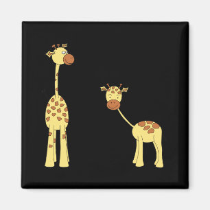 Aimant Adulte et girafe de bébé. Bande dessinée