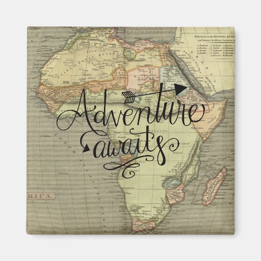 Aimant Adventure Attend la carte de l'ancien monde (Devant)