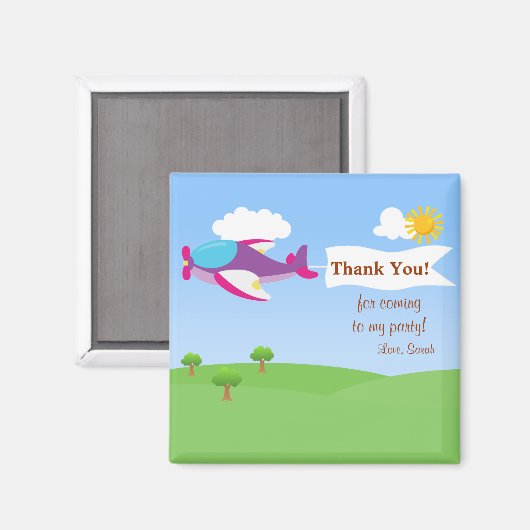 Aimant Aéronef Banner Girl Merci magnétique (Recto/Verso)