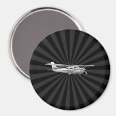 Aimant Aéronef Cessna Silhouette Flying Black Burning (Recto/Verso)