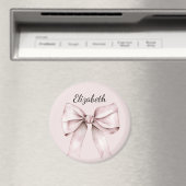 Aimant Aesthetic coquette pink bow Personalized Name (In Situ (Lave-vaisselle))