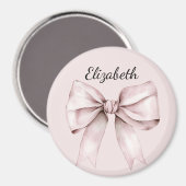 Aimant Aesthetic coquette pink bow Personalized Name (Recto/Verso)