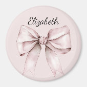 Aimant Aesthetic coquette pink bow Personalized Name (Devant)