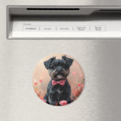 Aimant Affenpinscher avec Rose - Saint Valentin (In Situ (Lave-vaisselle))