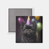 Aimant Affenpinscher Chien Ballons d'anniversaire (Recto/Verso)