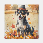 Aimant Affenpinscher en automne quitte Thanksgiving Art (Devant)