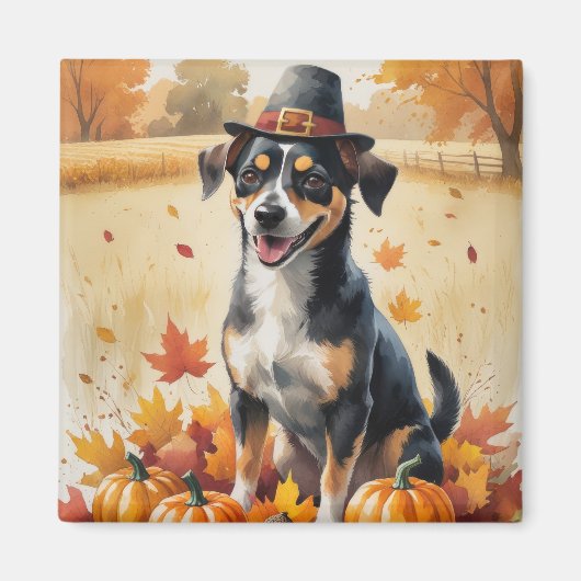 Aimant Affenpinscher en automne quitte Thanksgiving Art (Devant)