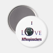 Aimant Affenpinscher I Love (Recto/Verso)