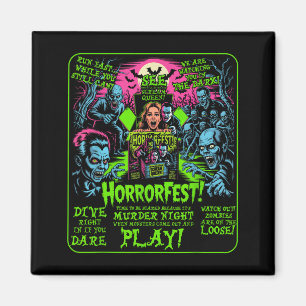 Aimant Affiche ancienne d'Horreurfest Halloween Cinéma d'