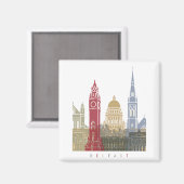 Aimant Affiche Belfast skyline (Recto/Verso)