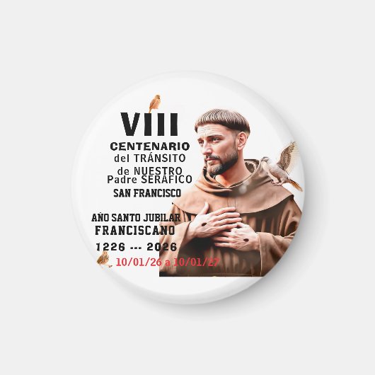 Aimant Affiche brillante de Saint François d'Assise (Devant)