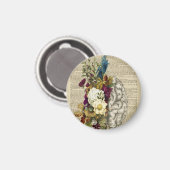 Aimant affiche d'anatomie du cerveau floral médical (Recto/Verso)