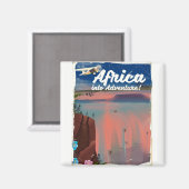 Aimant Affiche d'aventure de cascade africaine (Recto/Verso)