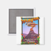 Aimant Affiche d'aventure du volcan Mayon Philippines (Recto/Verso)