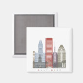 Aimant Affiche de Baltimore (Recto/Verso)