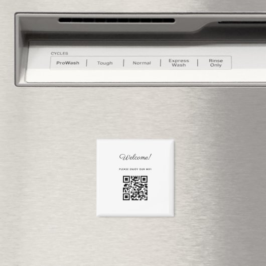 Aimant Affiche de bienvenue WIFI avec code QR (In Situ (Lave-vaisselle))