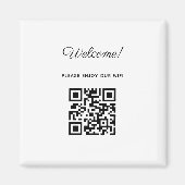 Aimant Affiche de bienvenue WIFI avec code QR (Devant)