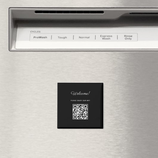 Aimant Affiche de bienvenue WIFI avec code QR (In Situ (Lave-vaisselle))