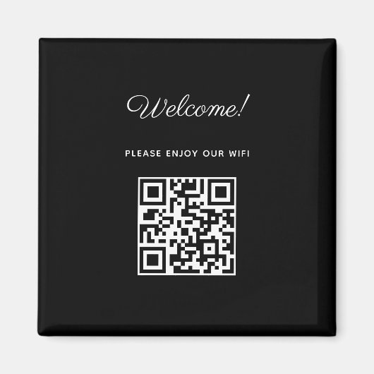 Aimant Affiche de bienvenue WIFI avec code QR (Devant)