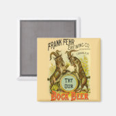 Aimant Affiche de bière Bock vintage : Antique Goat Saloo (Recto/Verso)