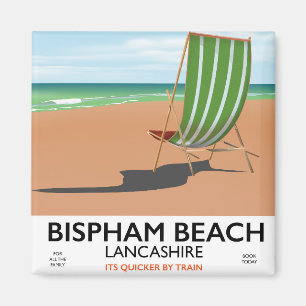 Aimant Affiche de bord de mer Bispham Beach Lancashire