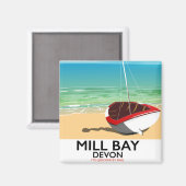 Aimant Affiche de chemin de fer Mill Bay Devon (Recto/Verso)