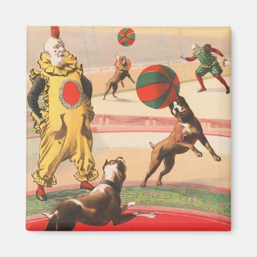 Aimant Affiche De Cirque Montrant Des Clowns Avec Des Chi (Devant)