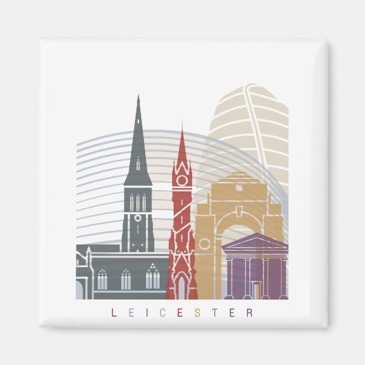 Aimant Affiche de la ligne de visibilité Leicester (Devant)