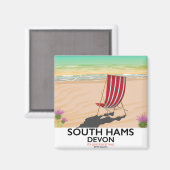 Aimant Affiche de la plage de South Hams Devon (Recto/Verso)