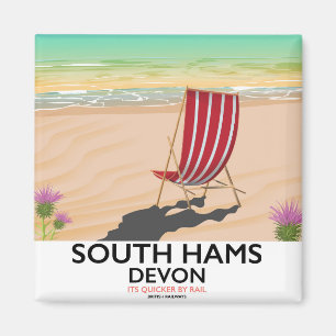 Aimant Affiche de la plage de South Hams Devon