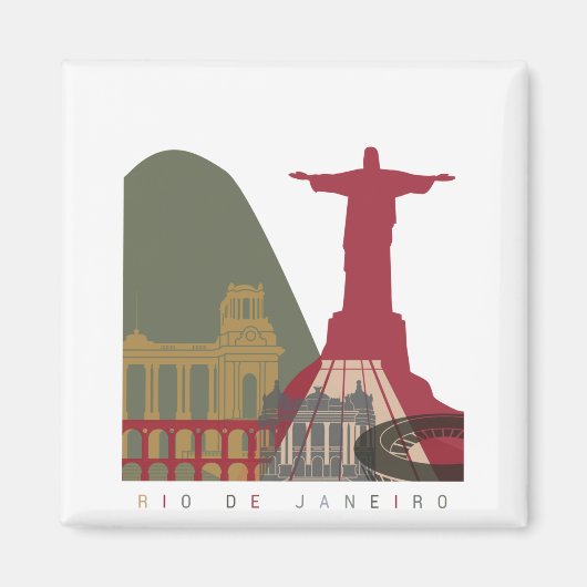 Aimant Affiche de l'horizon de Rio de Janeiro (Devant)