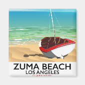 Aimant Affiche de plage de Zuma Beach LA Rail (Devant)