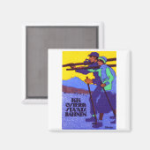 Aimant Affiche de ski autrichienne 1910 (Recto/Verso)