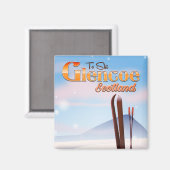 Aimant Affiche de ski Glencoe Écosse (Recto/Verso)