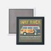 Aimant Affiche de Surf Rider Huntington Beach (Recto/Verso)