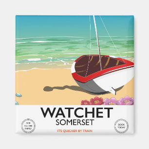 Aimant Affiche de train vintage Watchet Somerset