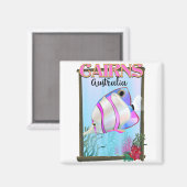 Aimant Affiche de vacances à Cairns Australie (Recto/Verso)